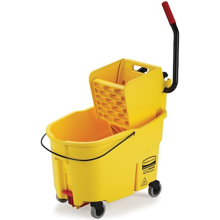 Rubbermaid Commercial 44 qt Mop Bucket and Wringer Combination, Yellow, Plastic FG618688YEL